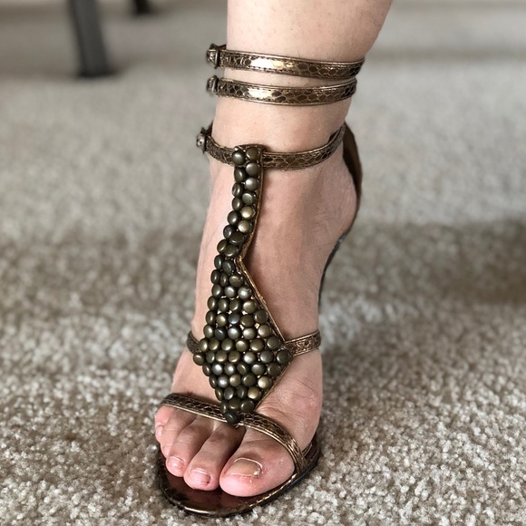 Sam Edelman Shoes - Sam Edelman Gladiador Bronze Heel Sandals